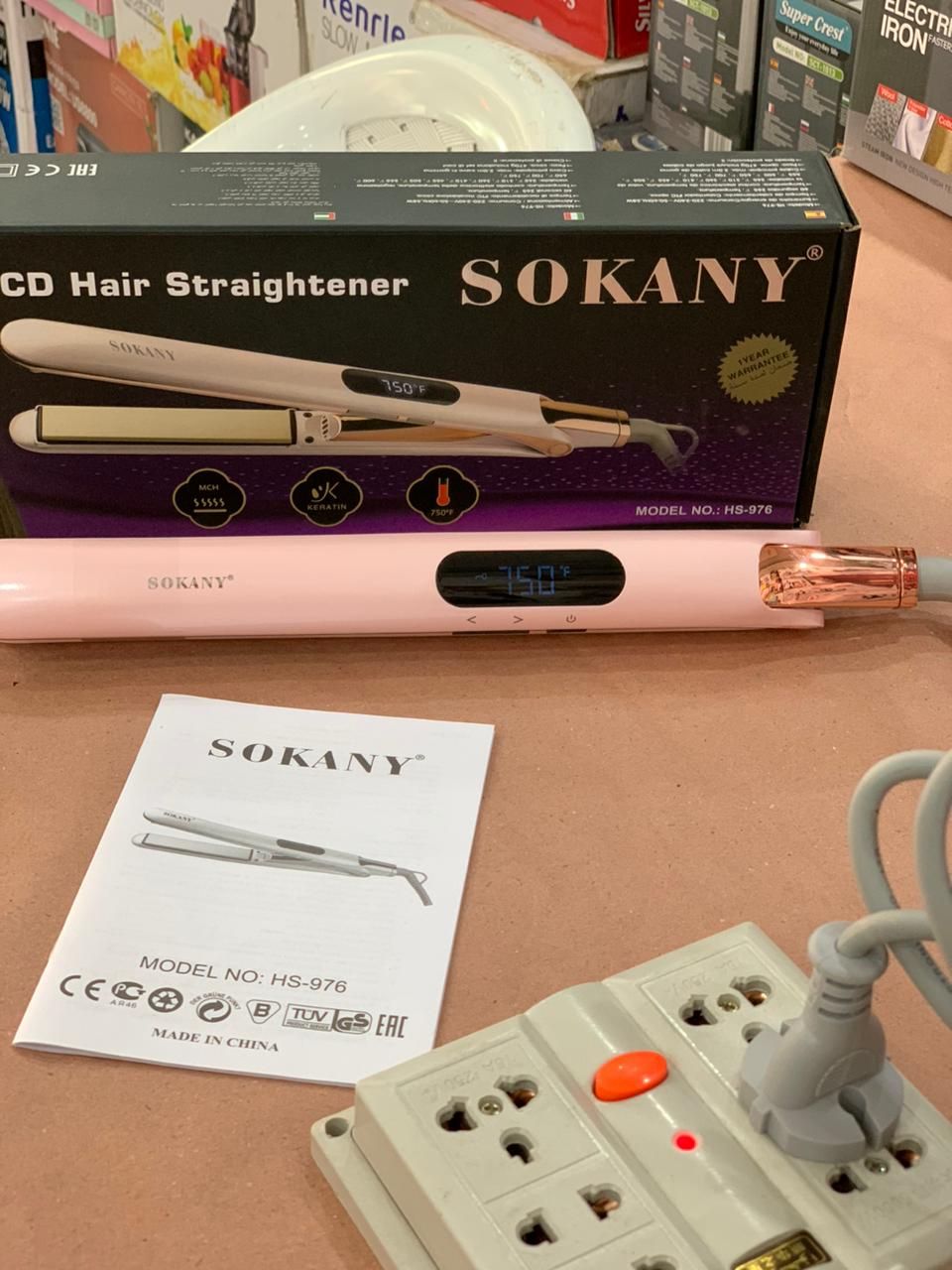 New SOKANY Professional Hair Straightener Temperature Control Option & Ceramic Tourmaline Plate