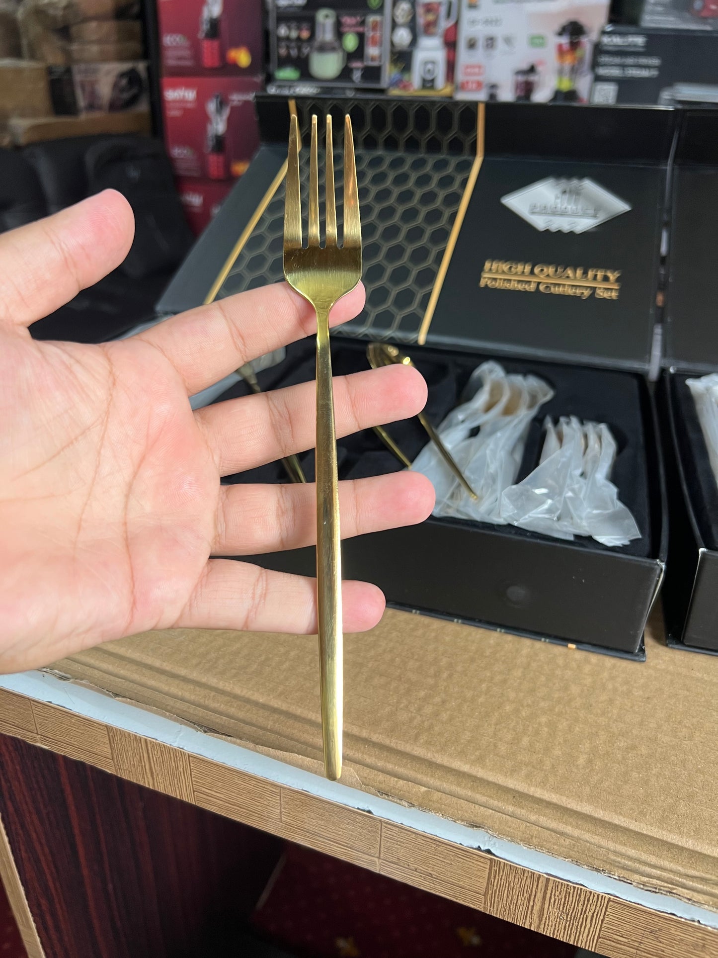 Lot Imported 24 Piece Golden  Cutlery set premium Quality