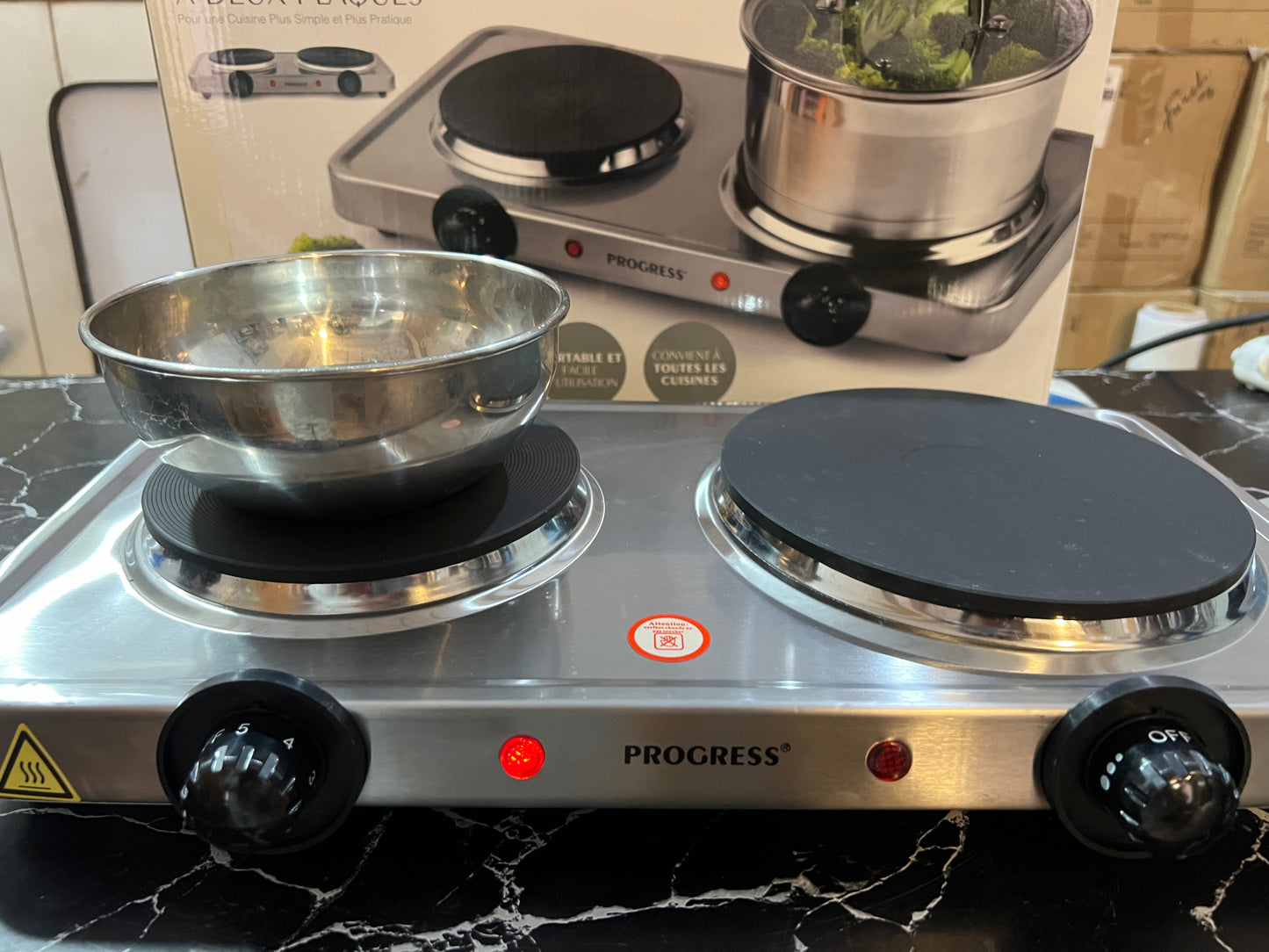 Orginal UK Lott Progress Double Hotplate. Stainless steel. 2500 Watt high quality