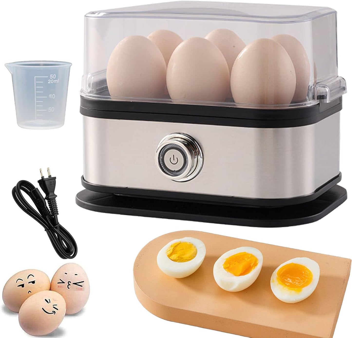 KOLEX EGG BOILER AND COOKER 360 % CYCLE COOKING PORTBLE SIZE 2OO WATTS 6 PIECES CPACITY | GREY COLOUR