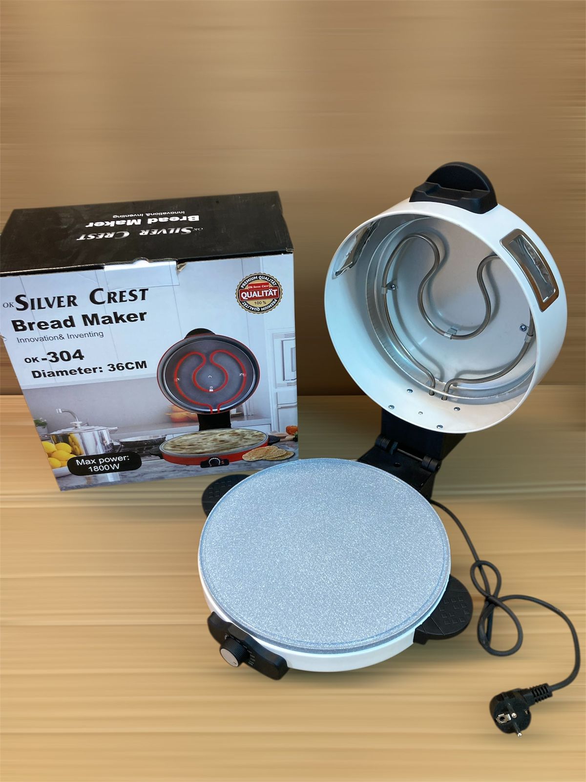 Silver Crest Roti Maker |Bread Maker 1800 Watt (white colour) premium quality 36 CM Electric Pizza maker