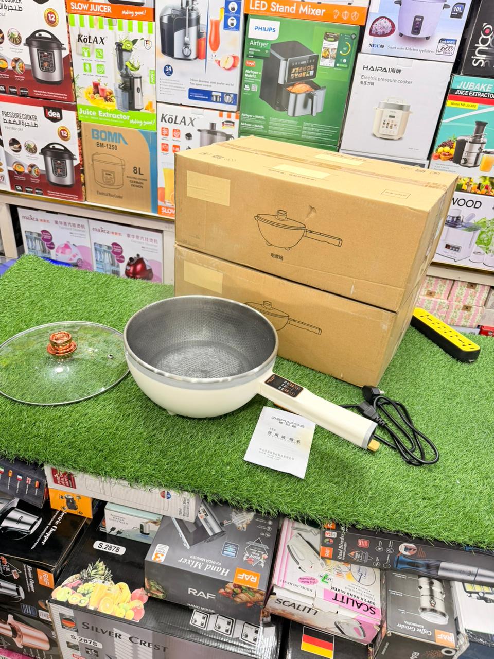 new laser coating electric fry pan 1500 Watts