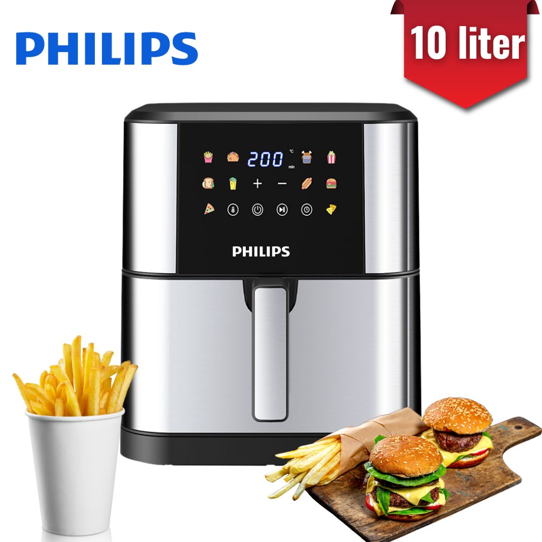 Imported Philips Air Fryer 10L Full Digital Panel Large Capacity Air Fryer for Oil Free Cooking Frying Grilling Baking Roasting French Fries & Healthy Kitchen Cooking