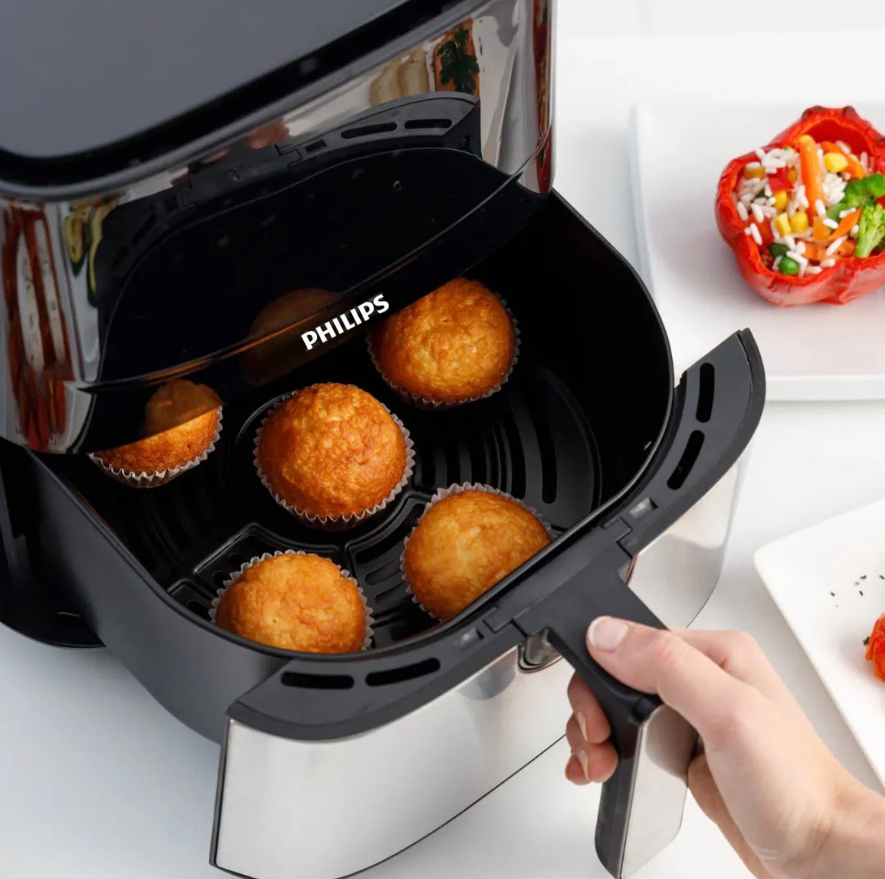 Imported Philips Air Fryer 10L Full Digital Panel Large Capacity Air Fryer for Oil Free Cooking Frying Grilling Baking Roasting French Fries & Healthy Kitchen Cooking