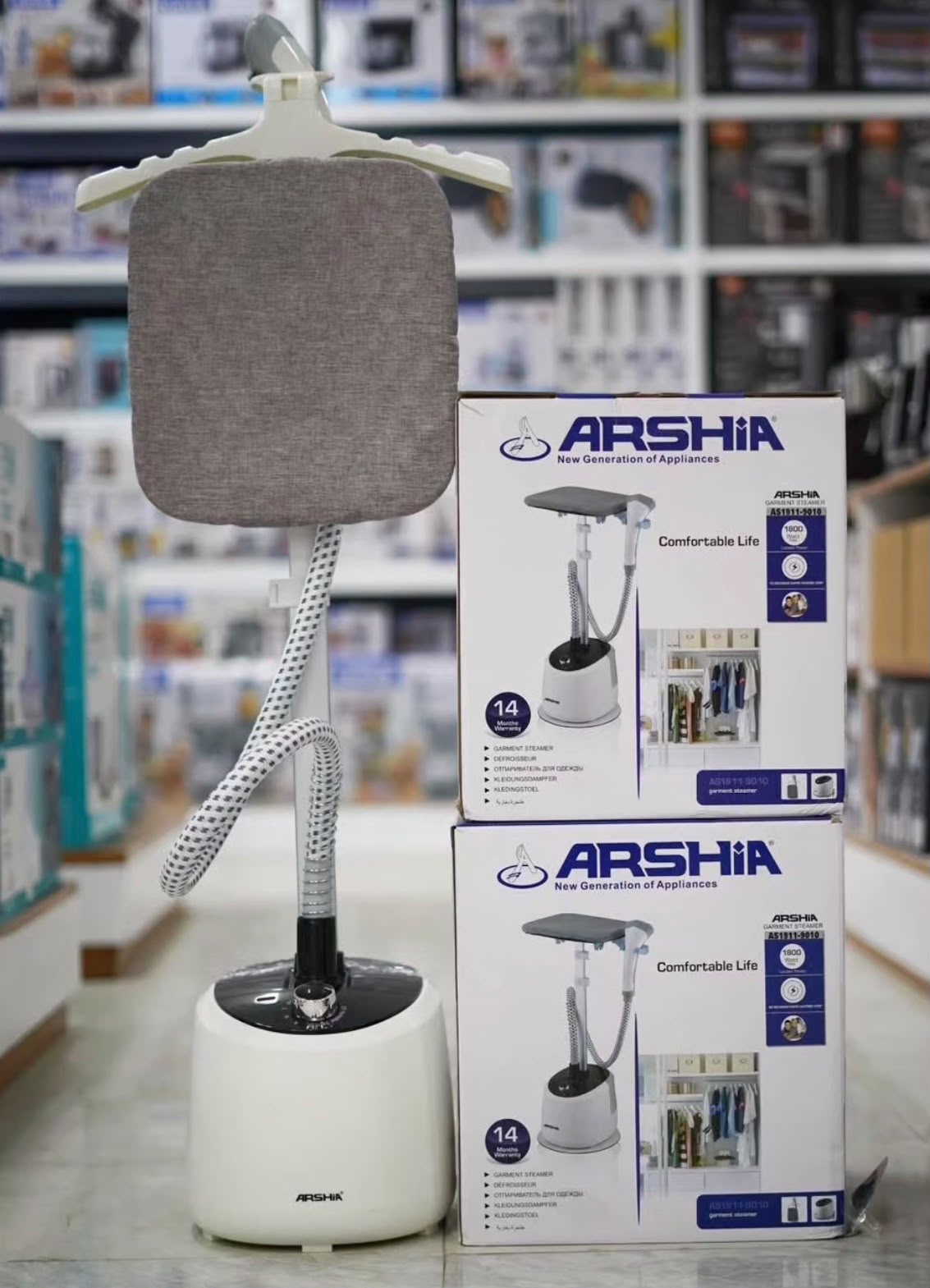 ARSHIA Clothes and Garment Steamer 2200W High Power Fabric Steamer with Foot Control & Wheels