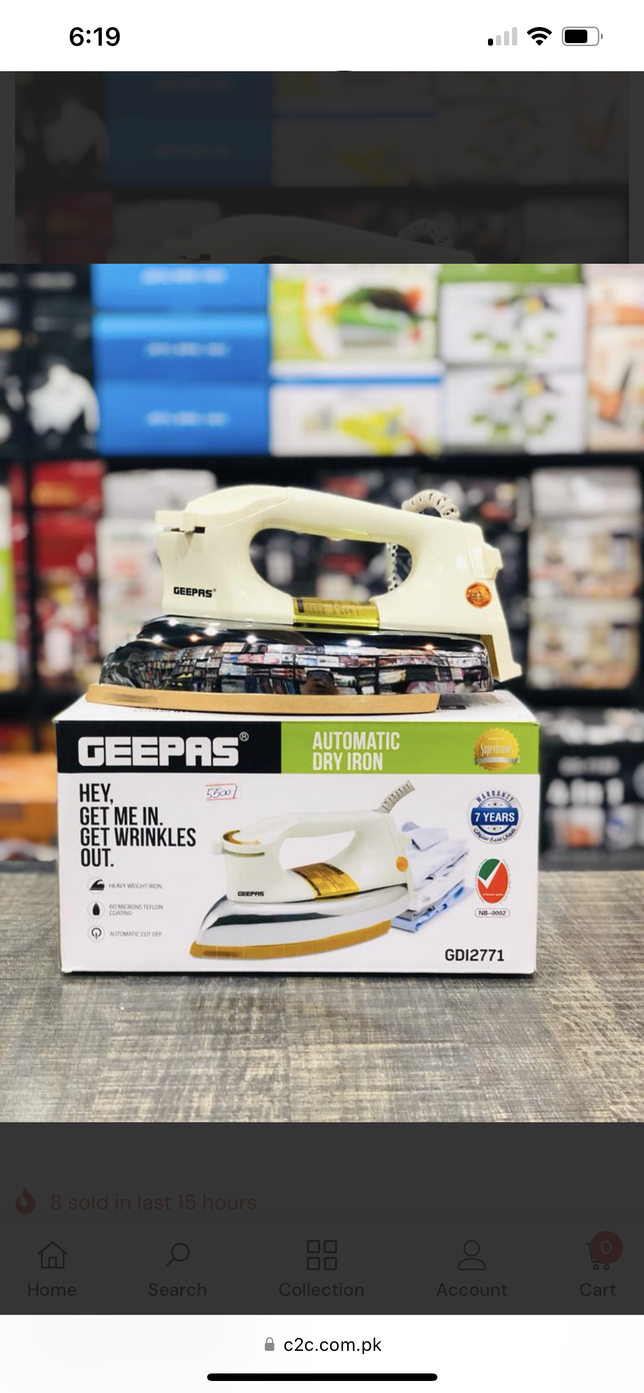 Orginal GEEPAS Dry Iron UAE Brand 7 years Warranty