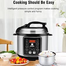 SUTIE Electric Pressure Cooker 6Liter Large Capacity with Timers, Steam Tray/Basket, On/Off Power Switch, Indicator Light(s), Cool-Touch Exterior, Auto Shut-Off